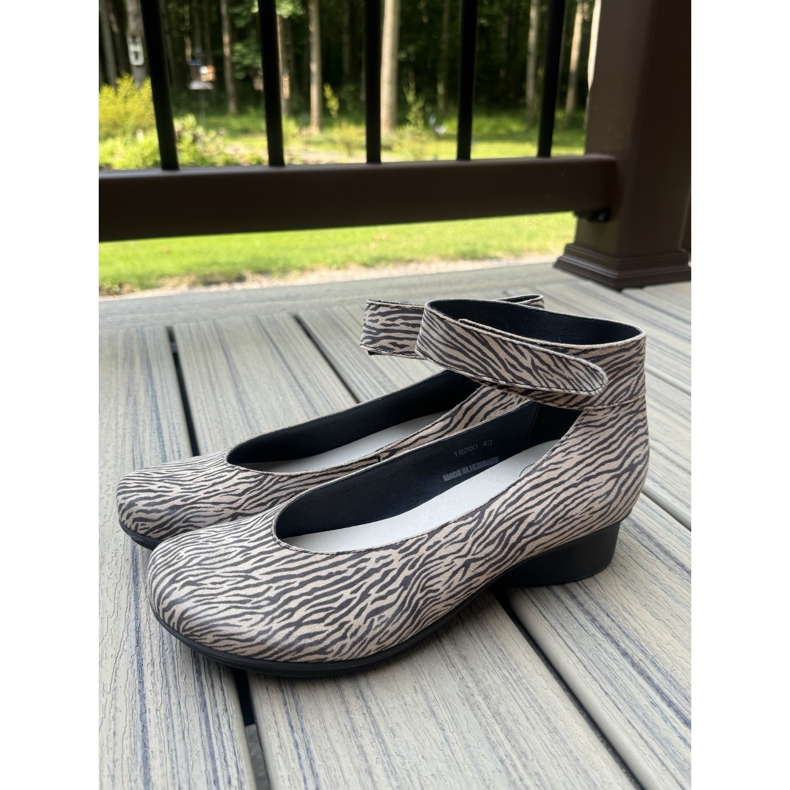 Loints Of Holland Sydney Ankle Strap Shoes Eu 40 9 Tan Black Zebra Print